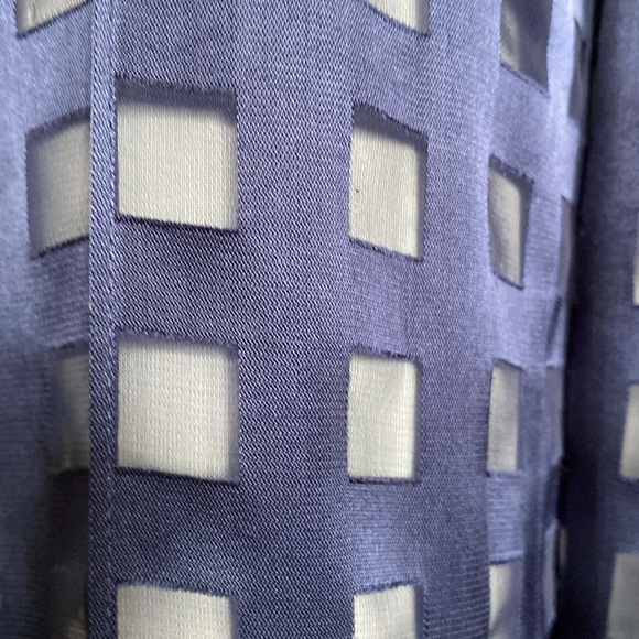 Diane Von Furstenberg elegant checkered, overlay Navy jumpsuit! Size 8 Medium - Picture 5 of 17